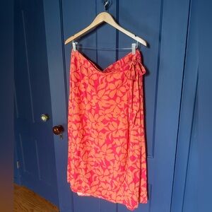 J. Crew Pink and Orange Floral Skirt